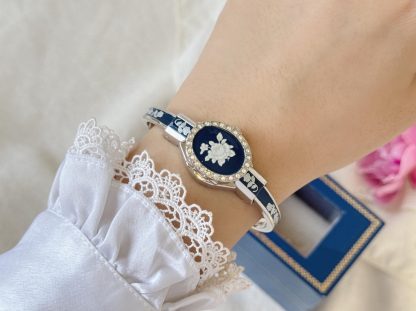 Gold Enamel Floral Women's Watch